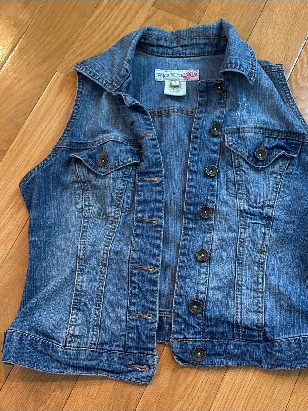 Paris Blues Blue Denim Sleeveless Jacket Vest